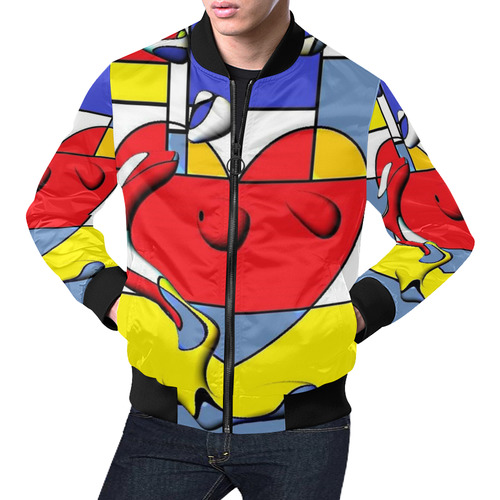 Herz Popart by Nico Bielow All Over Print Bomber Jacket for Men (Model H19)