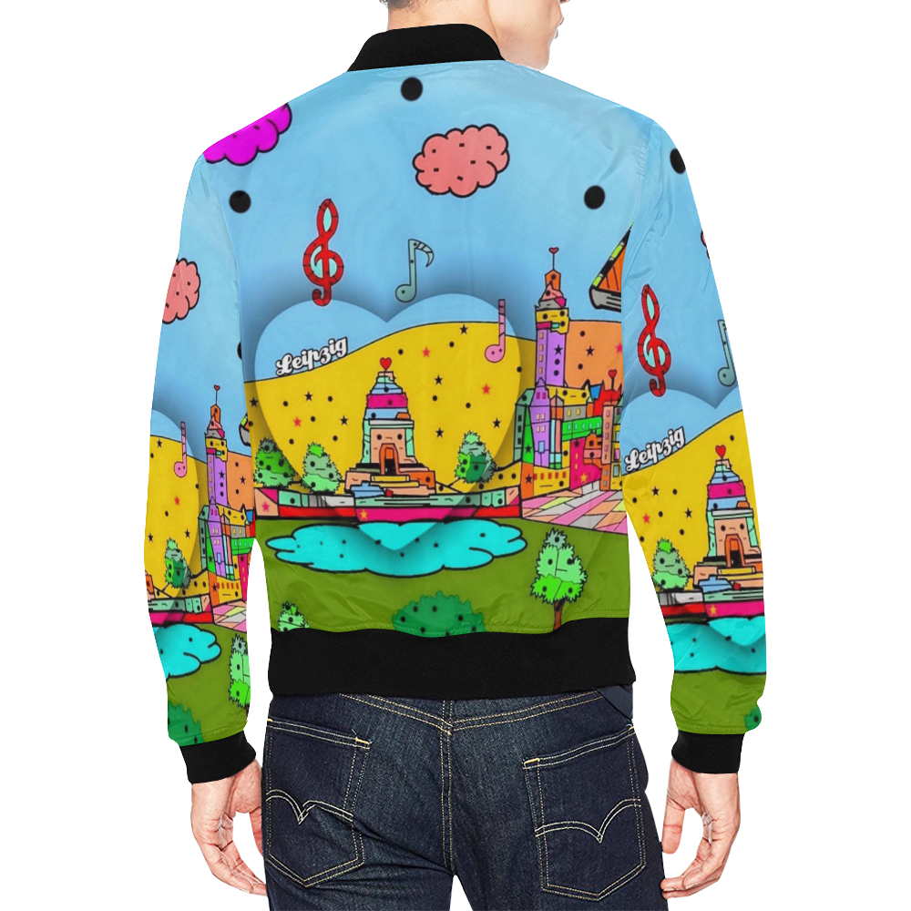 Leipzig Popart by Nico Bielow All Over Print Bomber Jacket for Men (Model H19)