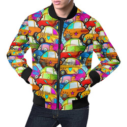 Cars Popart by Nico Bielow All Over Print Bomber Jacket for Men (Model H19)