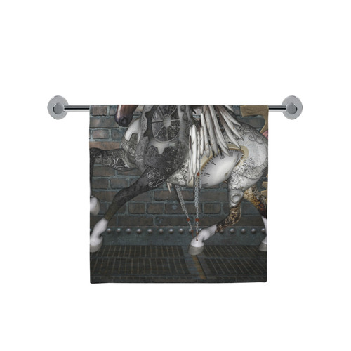 Steampunk, awesome steampunk horse with wings Bath Towel 30"x56"
