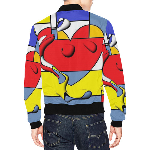 Herz Popart by Nico Bielow All Over Print Bomber Jacket for Men (Model H19)