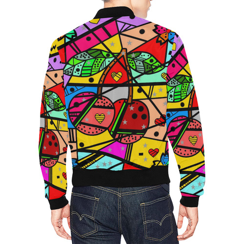 Cherry Popart by Nico Bielow All Over Print Bomber Jacket for Men (Model H19)