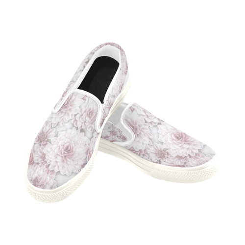 Delicate floral 318 by JamColors Women's Unusual Slip-on Canvas Shoes (Model 019)