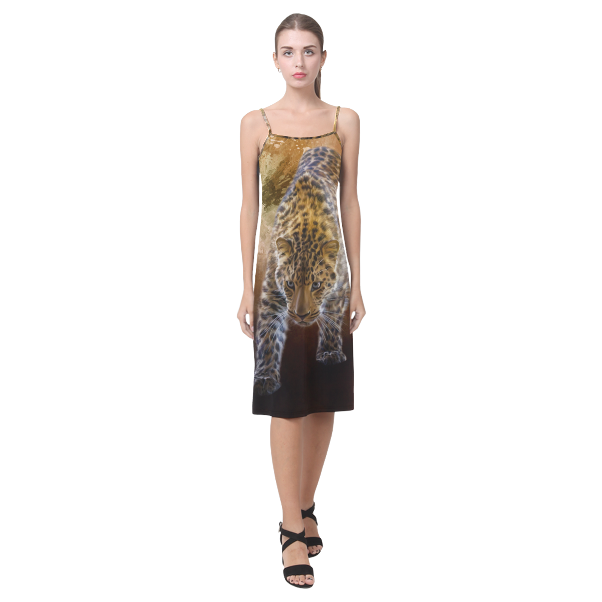 A fantastic painted russian amur leopard Alcestis Slip Dress (Model D05)