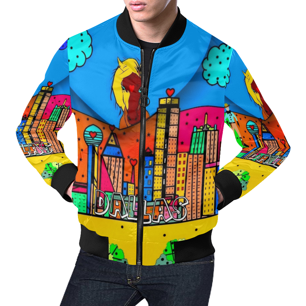 Dallas Popart by Nico Bielow All Over Print Bomber Jacket for Men (Model H19)