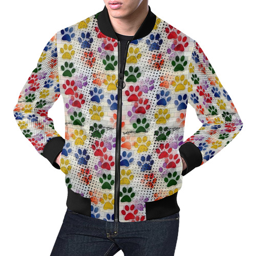Paws Popart by Nico Bielow All Over Print Bomber Jacket for Men (Model H19)