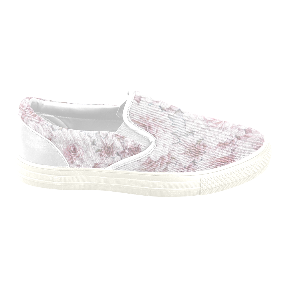 Delicate floral 318 by JamColors Women's Unusual Slip-on Canvas Shoes (Model 019)