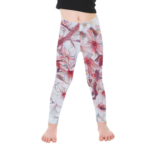 Delicate floral 118 by JamColors Kid's Ankle Length Leggings (Model L06)