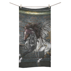 Steampunk, awesome steampunk horse with wings Bath Towel 30"x56"