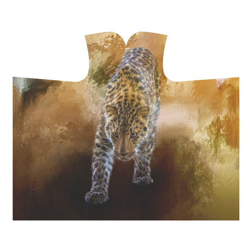 A fantastic painted russian amur leopard Hooded Blanket 60''x50''