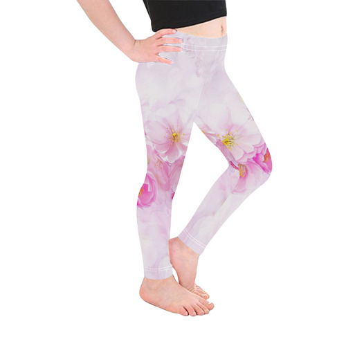 Delicate floral 418 by JamColors Kid's Ankle Length Leggings (Model L06)
