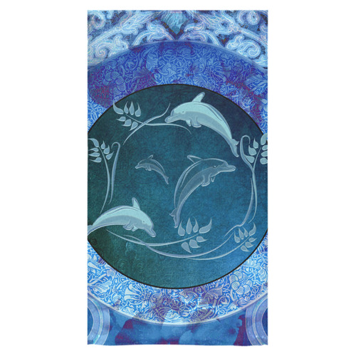 Dolphin with floral elelements Bath Towel 30"x56"