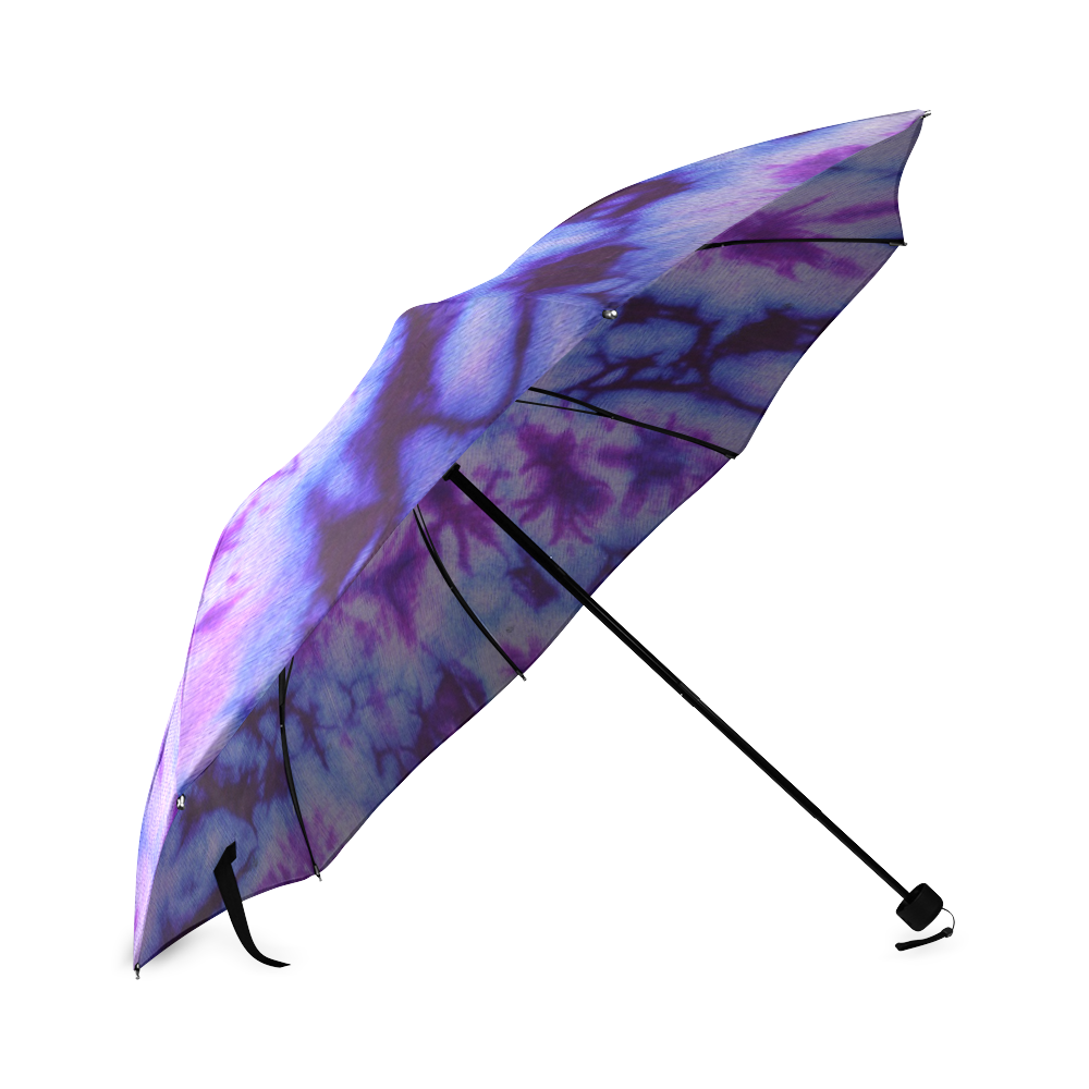 tie dye in blues and purple Foldable Umbrella (Model U01)