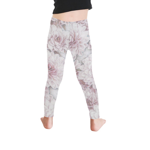 Delicate floral 318 by JamColors Kid's Ankle Length Leggings (Model L06)