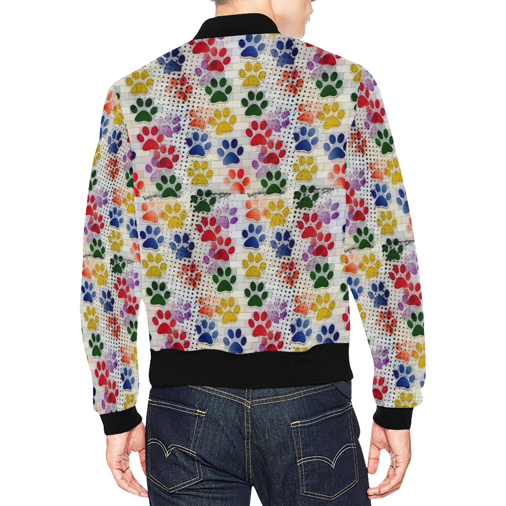 Paws Popart by Nico Bielow All Over Print Bomber Jacket for Men (Model H19)