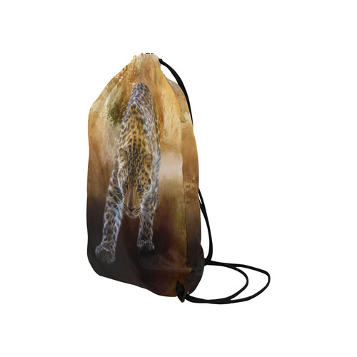 A fantastic painted russian amur leopard Small Drawstring Bag Model 1604 (Twin Sides) 11"(W) * 17.7"(H)