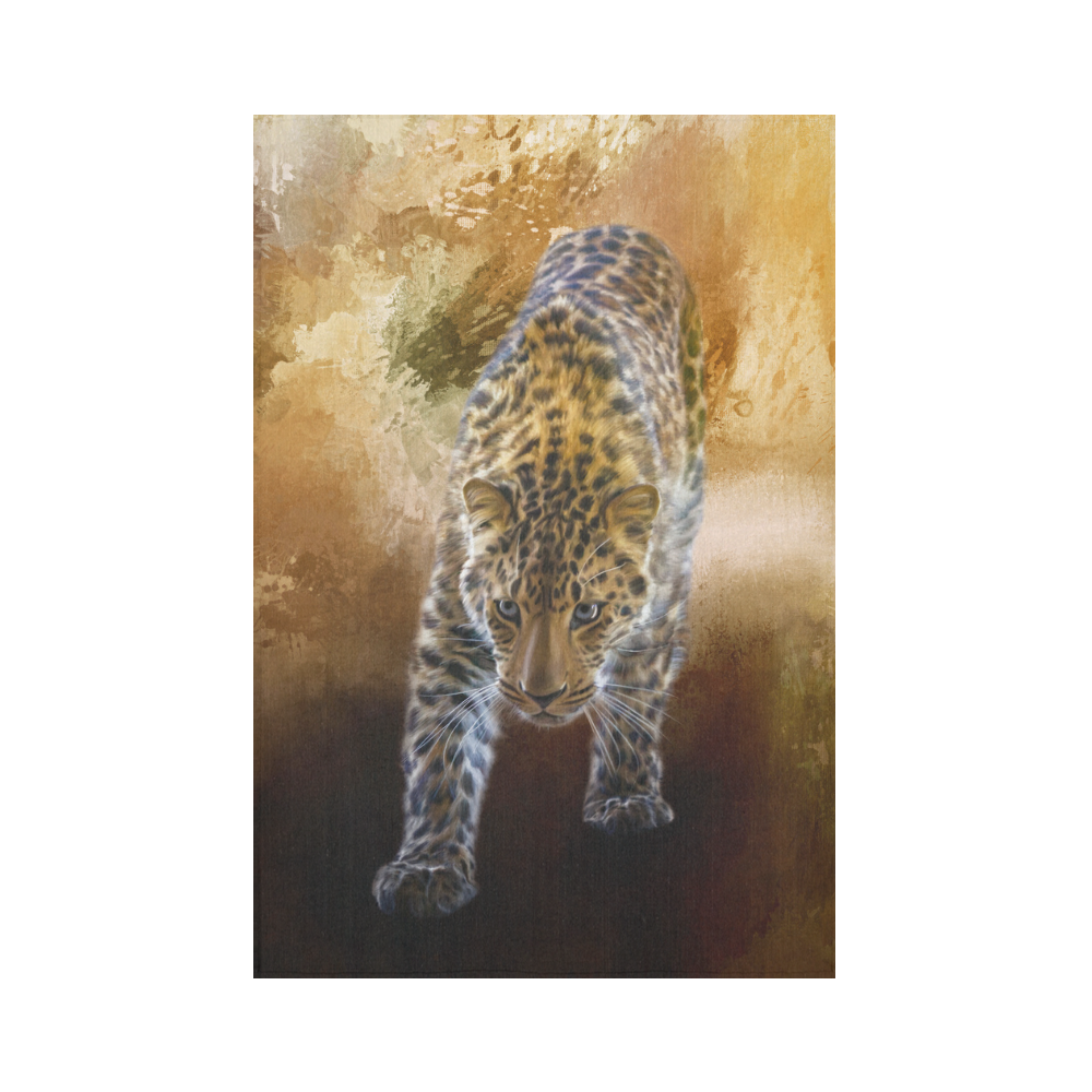 A fantastic painted russian amur leopard Cotton Linen Wall Tapestry 60"x 90"