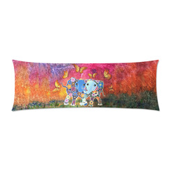 Dancing Elephants Body Pillow Custom Zippered Pillow Case 21"x60"(Two Sides)