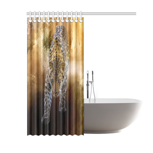A fantastic painted russian amur leopard Shower Curtain 60"x72"