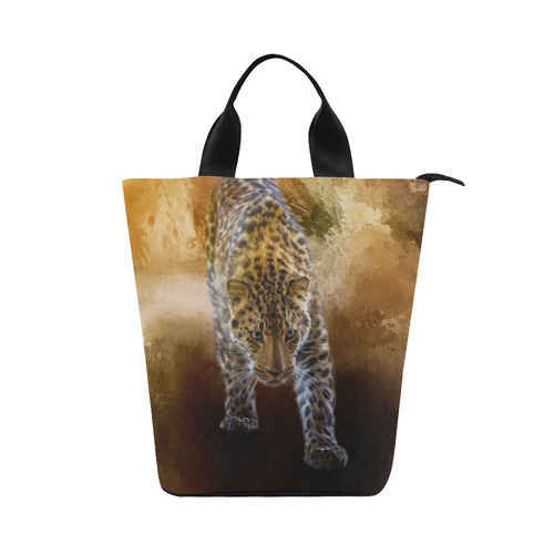 A fantastic painted russian amur leopard Nylon Lunch Tote Bag (Model 1670)