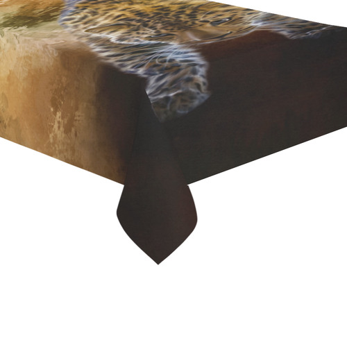 A fantastic painted russian amur leopard Cotton Linen Tablecloth 60"x 104"