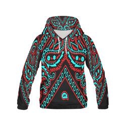 blue and red bandana All Over Print Hoodie for Men (USA Size) (Model H13)