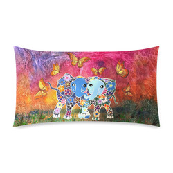 Dancing Elephants One Side Print Pillow Custom Rectangle Pillow Case 20"x36" (one side)