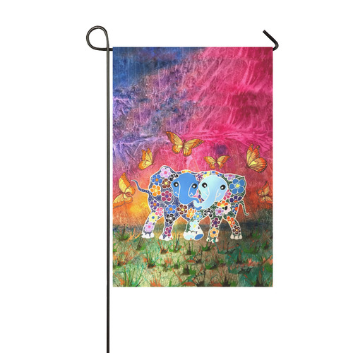 Dancing Elephants 12" x 18" Flag Garden Flag 12‘’x18‘’（Without Flagpole）