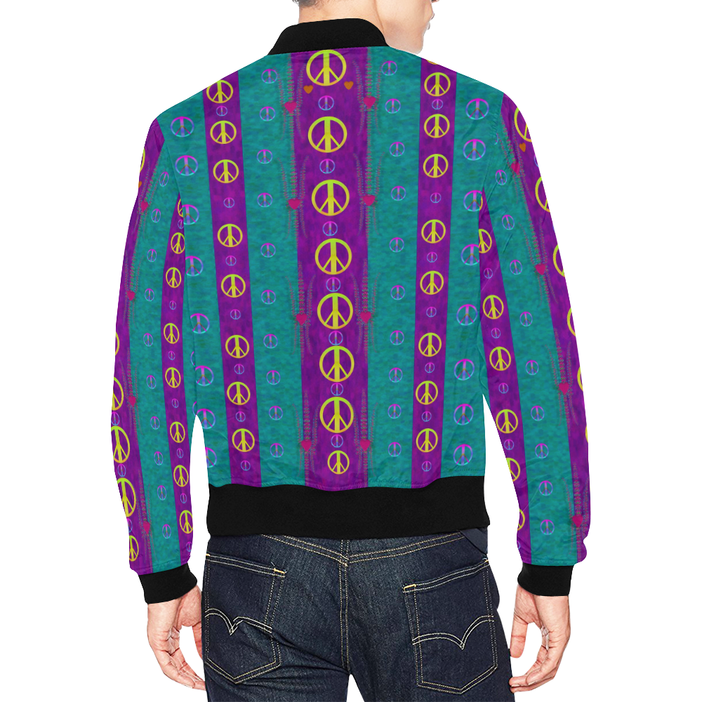 Peace be with us this wonderful year in true love All Over Print Bomber Jacket for Men (Model H19)
