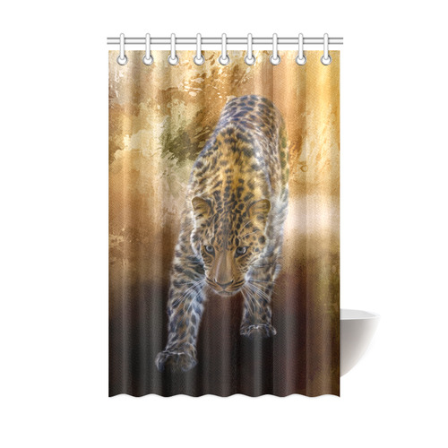 A fantastic painted russian amur leopard Shower Curtain 48"x72"