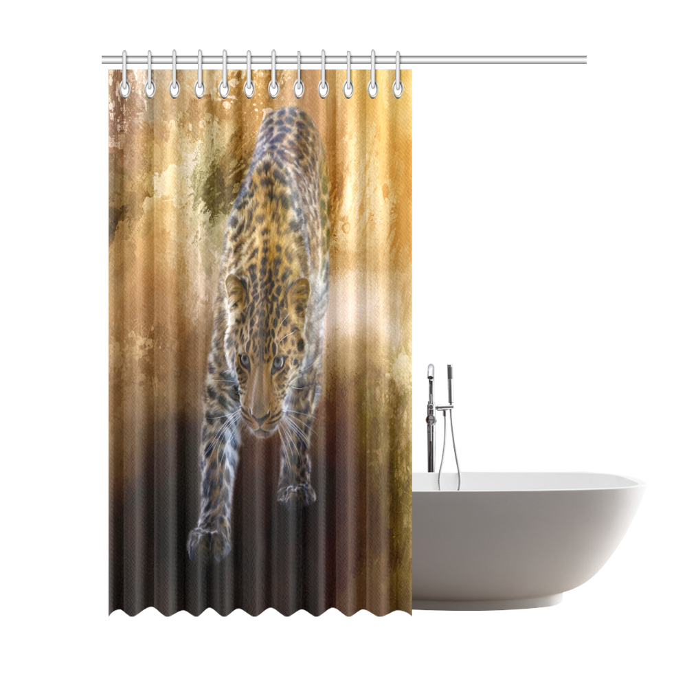 A fantastic painted russian amur leopard Shower Curtain 72"x84"