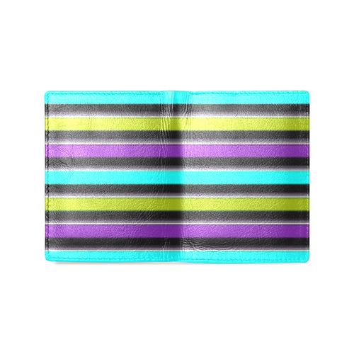 retro stripe 1 Men's Leather Wallet (Model 1612)