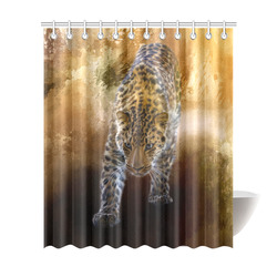 A fantastic painted russian amur leopard Shower Curtain 72"x84"