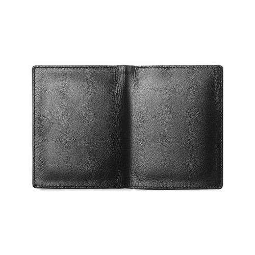 Basic Solid Color Black Men's Leather Wallet (Model 1612)