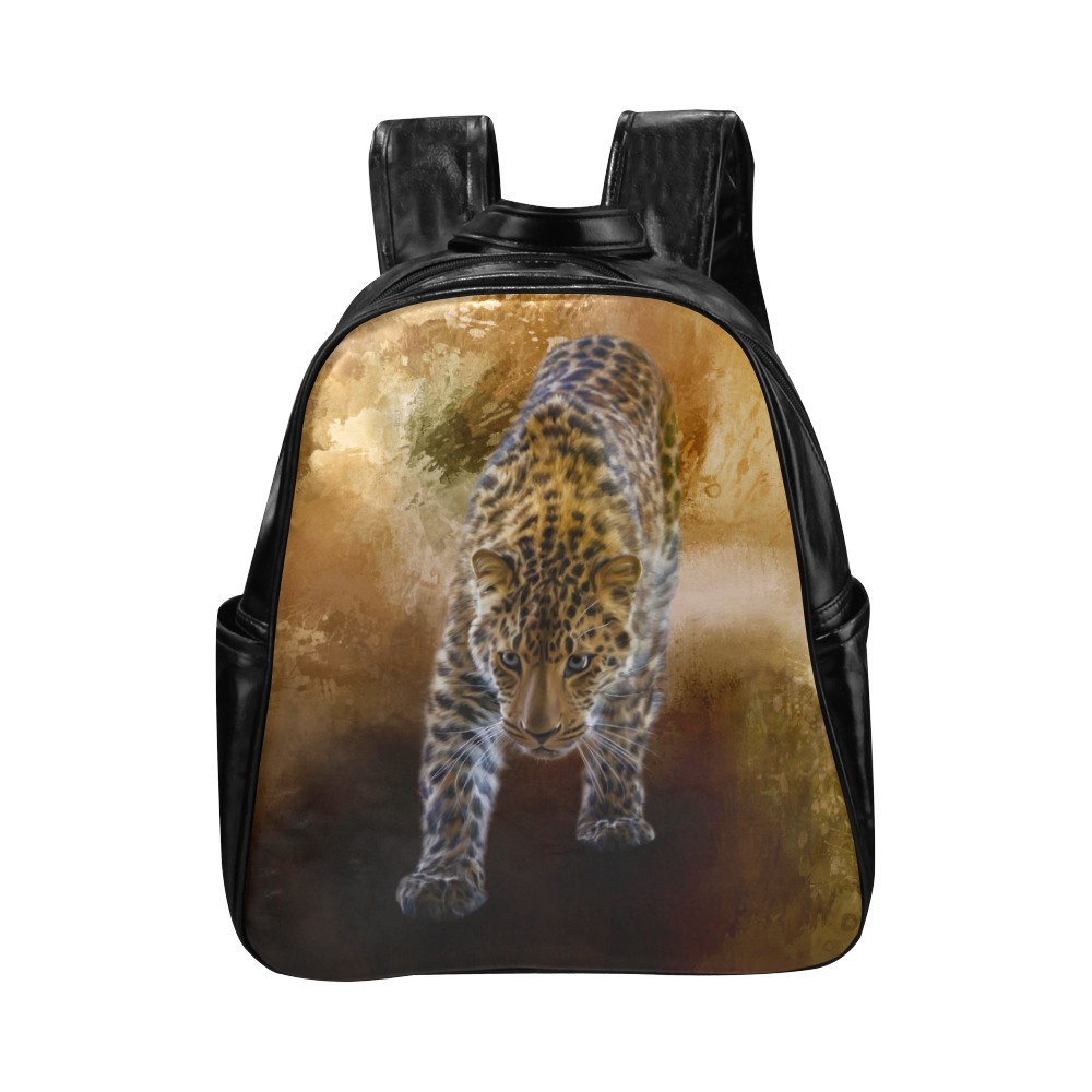 A fantastic painted russian amur leopard Multi-Pockets Backpack (Model 1636)