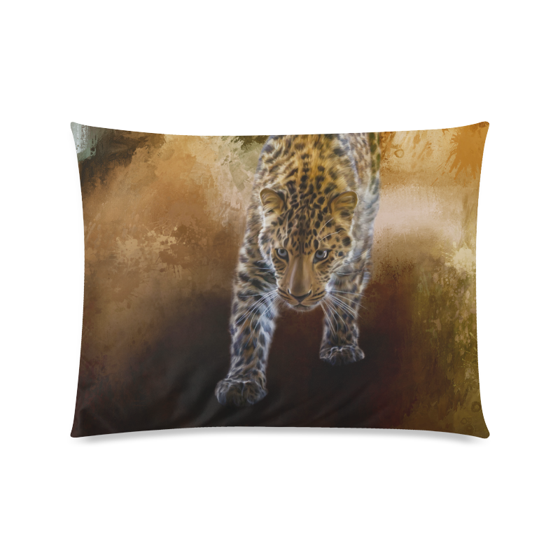 A fantastic painted russian amur leopard Custom Zippered Pillow Case 20"x26"(Twin Sides)