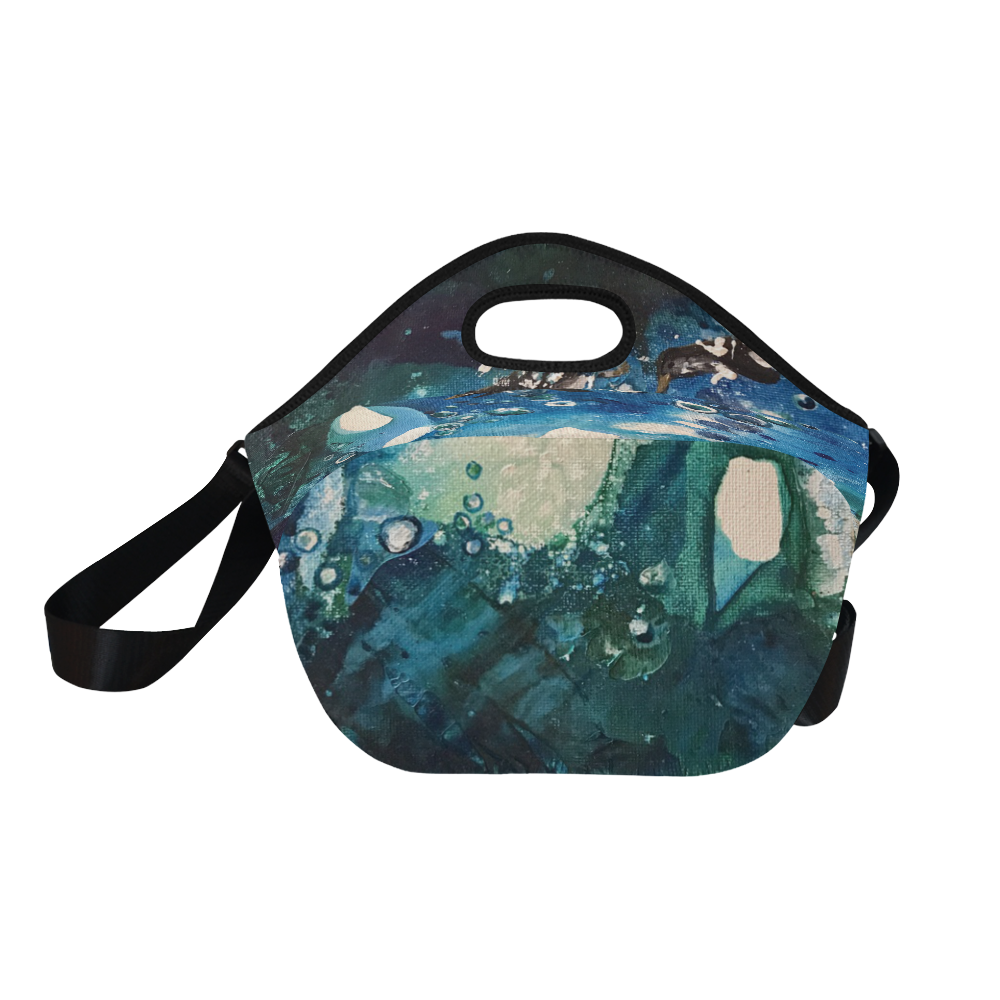 Penguin Escape, Tiny World Collection Neoprene Lunch Bag/Large (Model 1669)