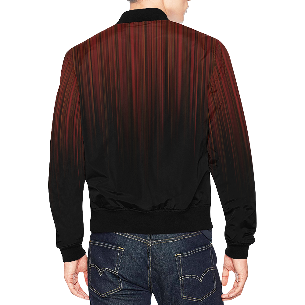 Red Strips by Artdream All Over Print Bomber Jacket for Men (Model H19)