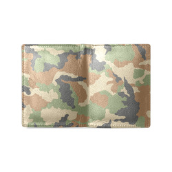 woodland camouflage pattern Men's Leather Wallet (Model 1612)