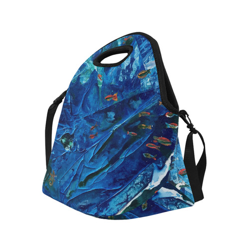 Rainbow Fish Swim Neoprene Lunch Bag/Large (Model 1669)