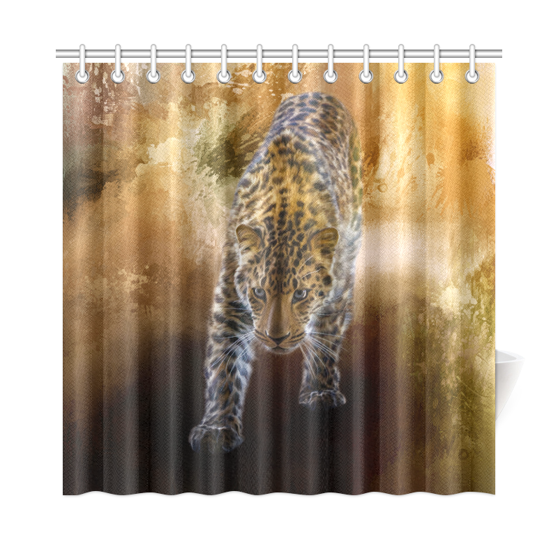 A fantastic painted russian amur leopard Shower Curtain 72"x72"