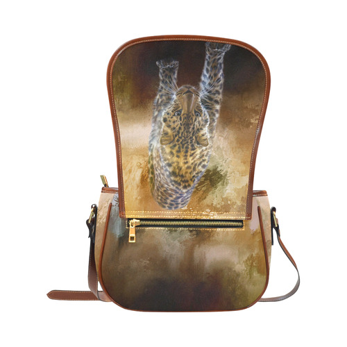 A fantastic painted russian amur leopard Saddle Bag/Large (Model 1649)