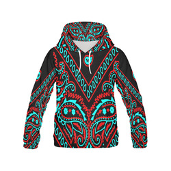 blue and red bandana All Over Print Hoodie for Men (USA Size) (Model H13)