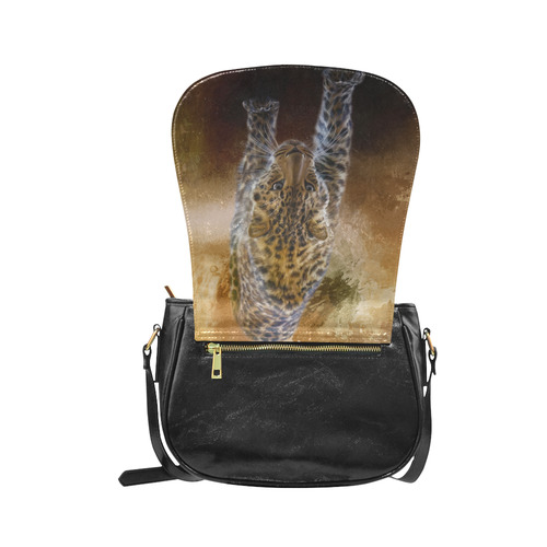 A fantastic painted russian amur leopard Classic Saddle Bag/Large (Model 1648)