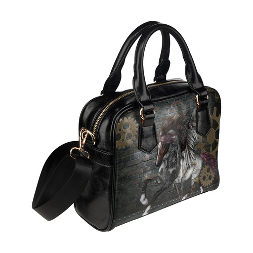 Steampunk, awesome steampunk horse with wings Shoulder Handbag (Model 1634)