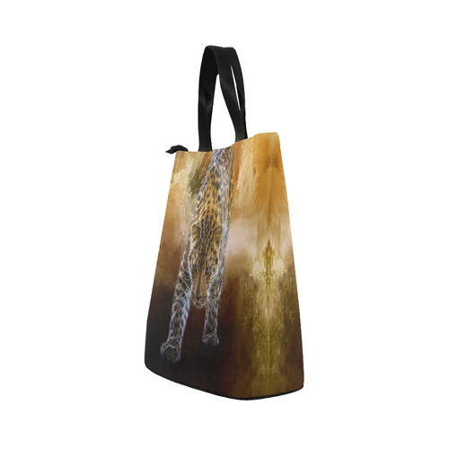 A fantastic painted russian amur leopard Nylon Lunch Tote Bag (Model 1670)