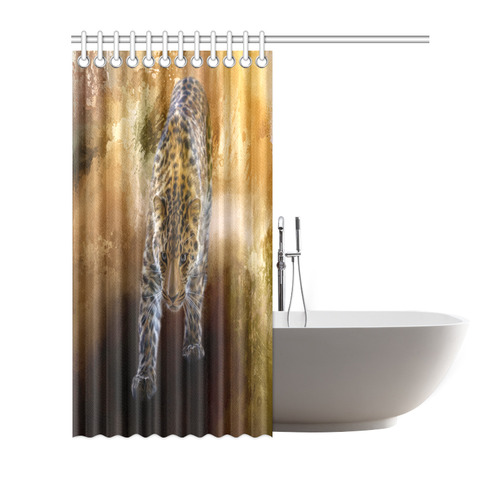 A fantastic painted russian amur leopard Shower Curtain 72"x72"