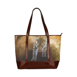 A fantastic painted russian amur leopard Tote Handbag (Model 1642)