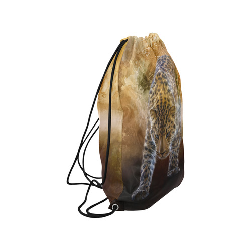 A fantastic painted russian amur leopard Small Drawstring Bag Model 1604 (Twin Sides) 11"(W) * 17.7"(H)