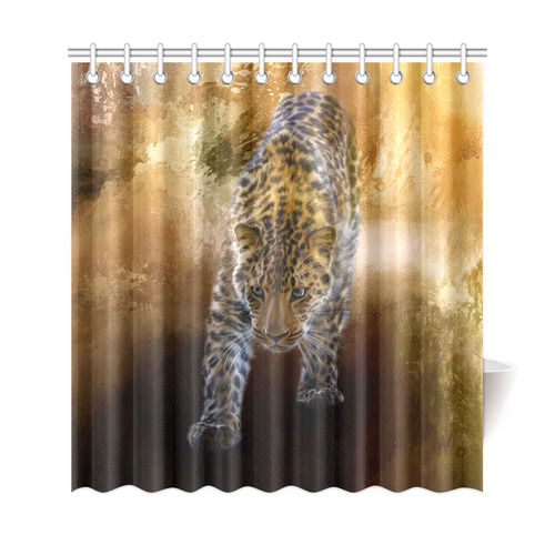 A fantastic painted russian amur leopard Shower Curtain 69"x72"